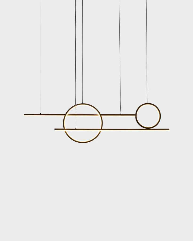 Đèn Thả Hiện Đại Hợp Kim Vòng Tròn Màu Vàng Tối Giản VRG-TL5215