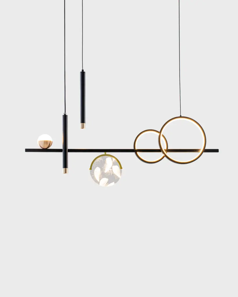 Đèn Thả Hiện Đại Hợp Kim Màu Đen Vòng Tròn Sang Trọng VRG-TL9015BK