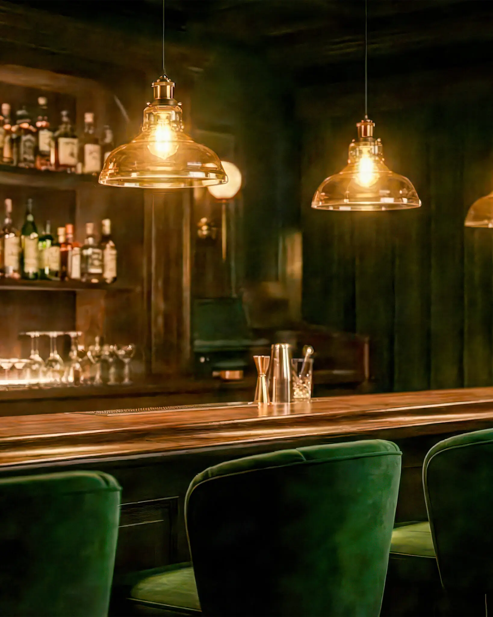 Đèn Thả Thủy Tinh Đẹp Mắt Hình Bầu Tròn Vàng Sang Trọng VRG-TT03E