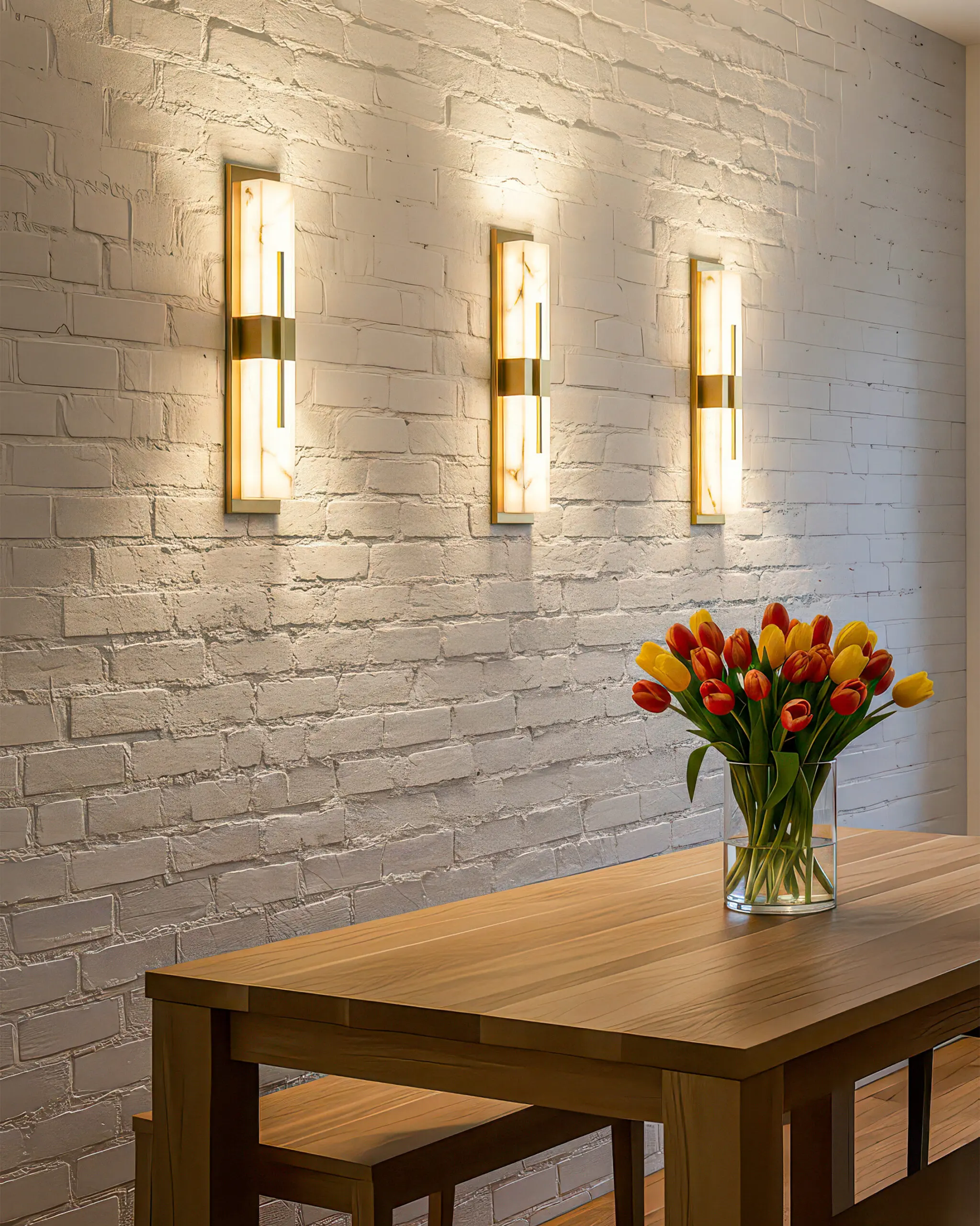 Đèn Tường Đồng Đá Alabaster Cao Cấp Hình Chữ Nhật Vàng Gold VRG-VD8003 3 Đèn Tường Đồng Đá Alabaster Cao Cấp Hình Chữ Nhật Vàng Gold VRG-VD8003