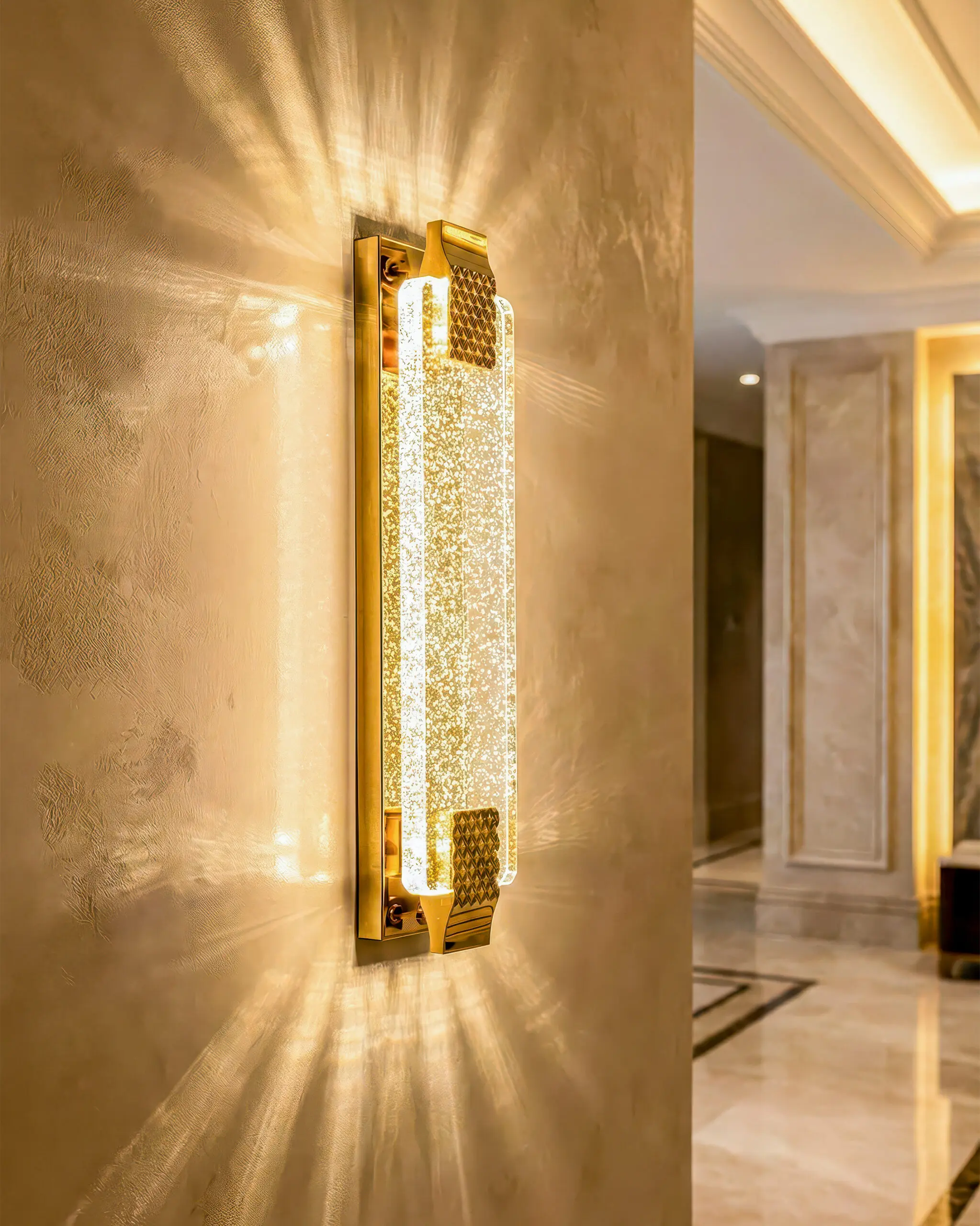 Đèn Tường Pha Lê Cao Cấp VRG-VPL26 Vàng Gold Bọt Khí Sang Trọng Hiện Đại 3 Đèn Tường Pha Lê Cao Cấp VRG-VPL26 Vàng Gold Bọt Khí Sang Trọng Hiện Đại