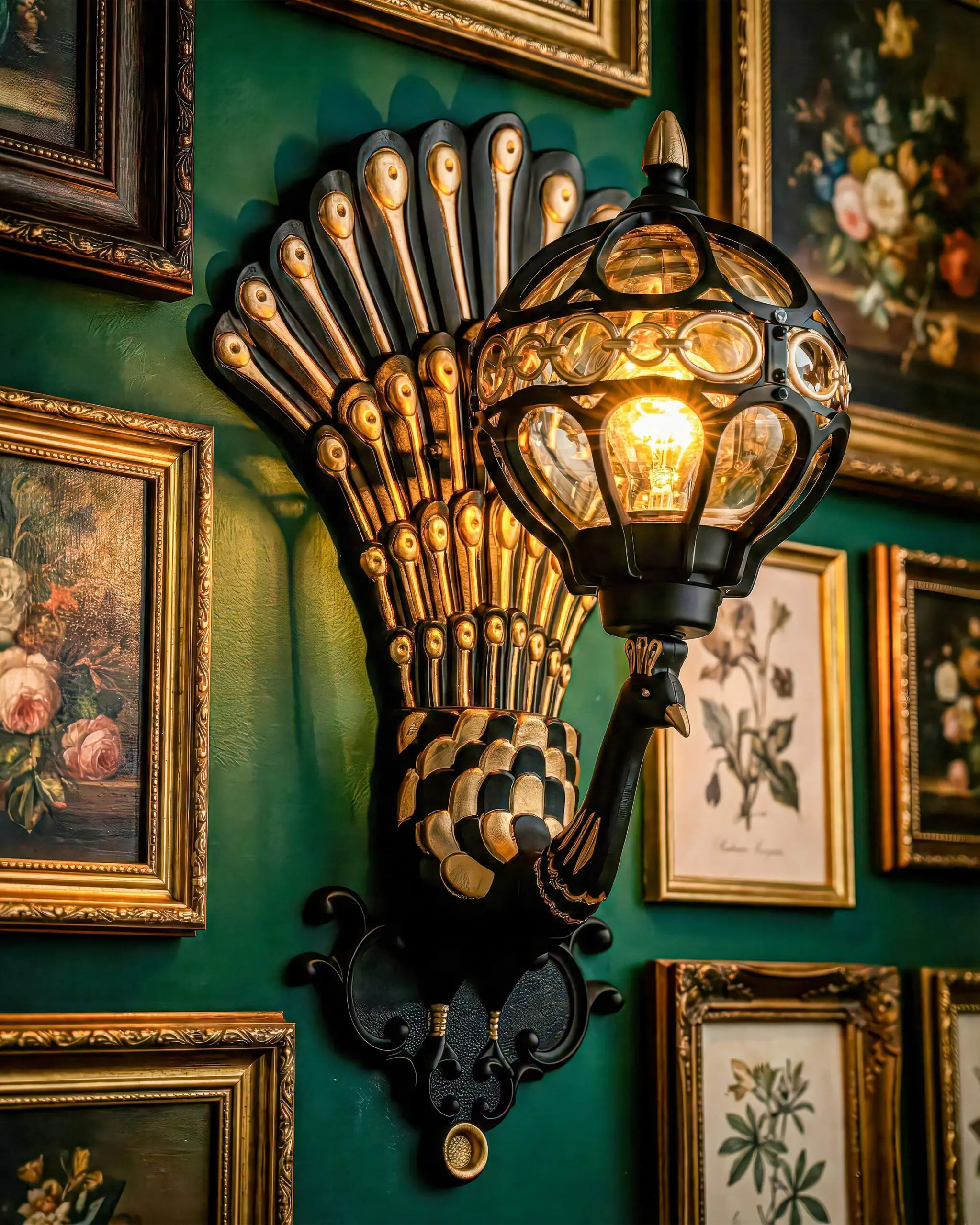 vrg 0180d g 6 scaled Đèn Tường Họa Tiết Công Tước Pha Lê Đen Vàng Sang Trọng VRG-0180D