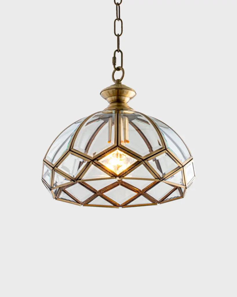 Đèn Thả Pha Lê Cổ Điển Hợp Kim Vàng Hình Dôme Sang Trọng VRG-TD7001