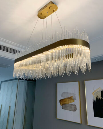 đèn thả trang trí pha lê khối cao cấp