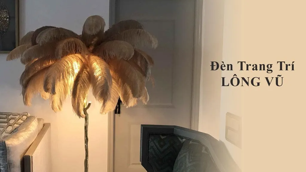 đèn trang trí lông vũ