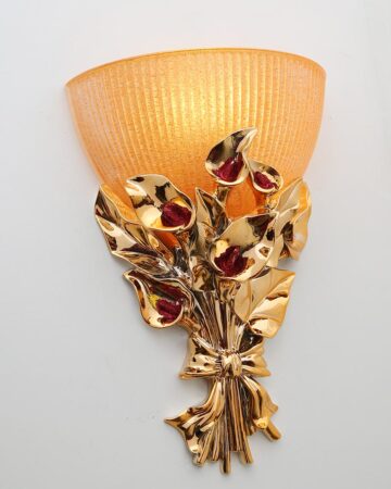 Đèn LED ốp tường trang trí bó hoa Lan chao thủy tinh VIRGO W06