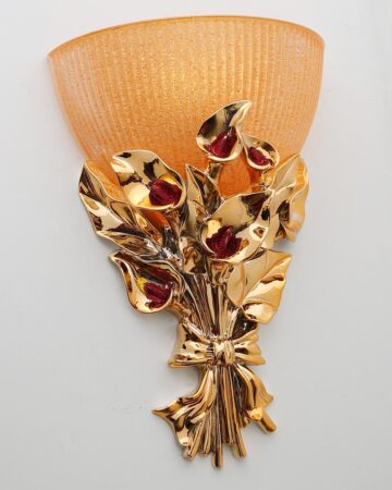 Đèn LED ốp tường trang trí bó hoa Lan chao thủy tinh VIRGO W06