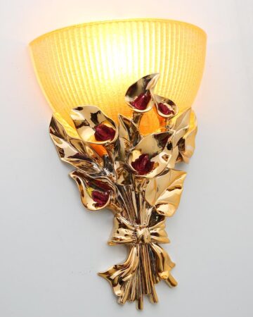 Đèn LED ốp tường trang trí bó hoa Lan chao thủy tinh VIRGO W06