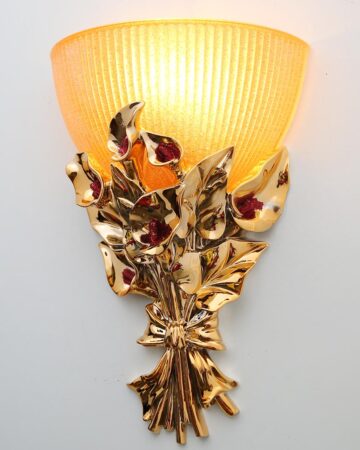 Đèn LED ốp tường trang trí bó hoa Lan chao thủy tinh VIRGO W06