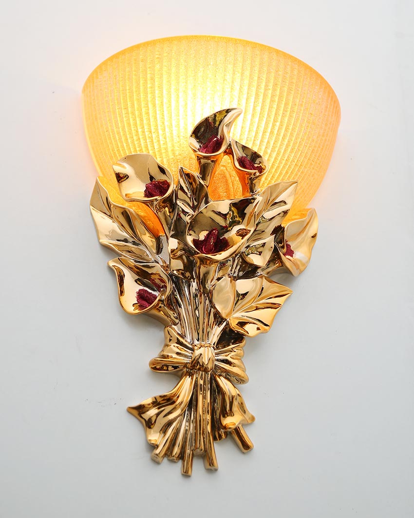 Đèn LED ốp tường trang trí bó hoa Lan chao thủy tinh VIRGO W06