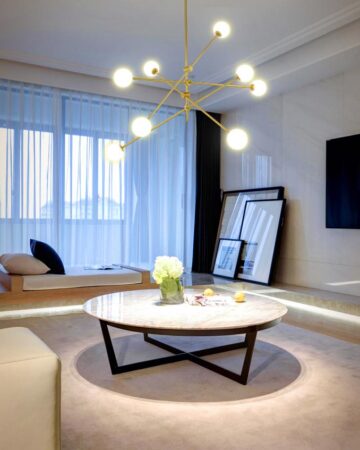 Đèn chùm trang trí hiện đại chao thủy tinh tròn VIRGO DL10