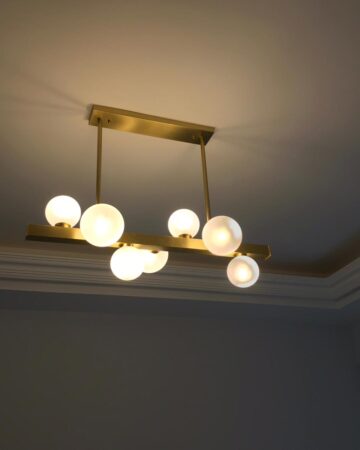 Đèn thả thanh ngang chao thủy tinh tròn hiện đại VIRGO DL32