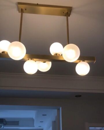 Đèn thả thanh ngang chao thủy tinh tròn hiện đại VIRGO DL33