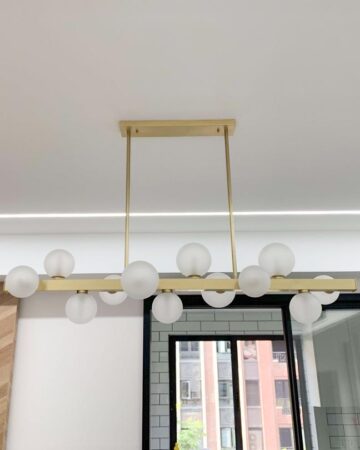 Đèn thả thanh ngang chao thủy tinh tròn hiện đại VIRGO DL33