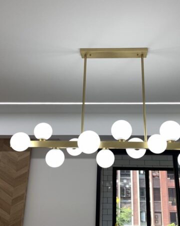 Đèn thả thanh ngang chao thủy tinh tròn hiện đại VIRGO DL33