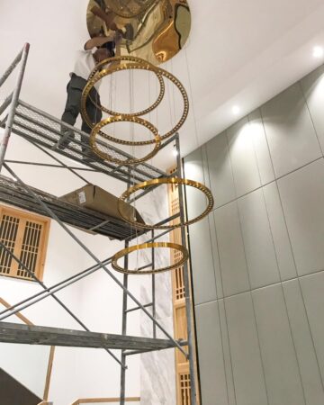 Đèn thả pha lê thông tầng cầu thang VIRGO DL37