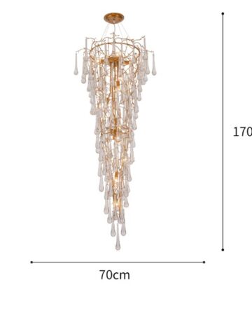 Đèn chùm thả thông tầng hạt thủy tinh giọt nước VIRGO DL732