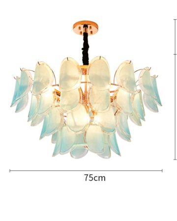 Đèn chùm ốp trần chao thủy tinh xanh ngọc cao cấp VIRGO DL103