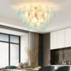 Đèn chùm ốp trần chao thủy tinh xanh ngọc cao cấp VIRGO DL103