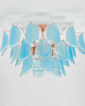 Đèn chùm ốp trần chao thủy tinh xanh ngọc cao cấp VIRGO DL103