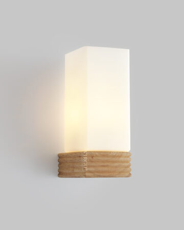 đèn trang trí,Đèn tường gỗ chụp thủy tinh tối giản VIRGO L490