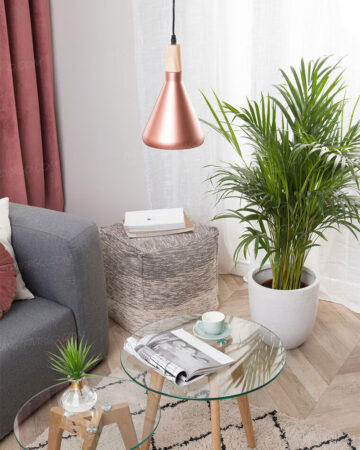 Đèn thả trang trí hợp kim sơn nhũ hồng cao cấp L683