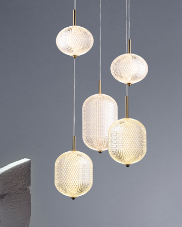 đèn trang trí,Đèn thả thủy tinh trang trí cao cấp A8961/5