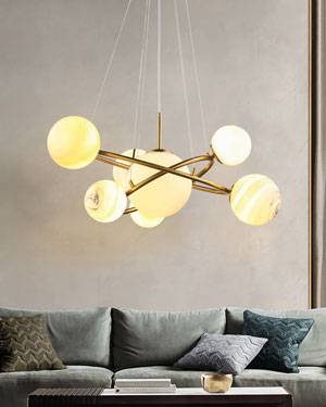 đèn trang trí,Đèn chùm thủy tinh hệ mặt trời P3420/6