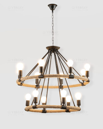 Đèn chùm dây thừng phong cách công nghiệp P13T/12