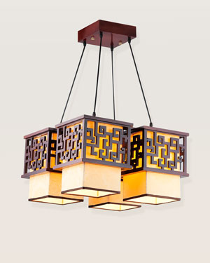 đèn trang trí,Đèn thả gỗ mỹ nghệ phong cách nội thất truyền thống Việt Nam PG8602/4