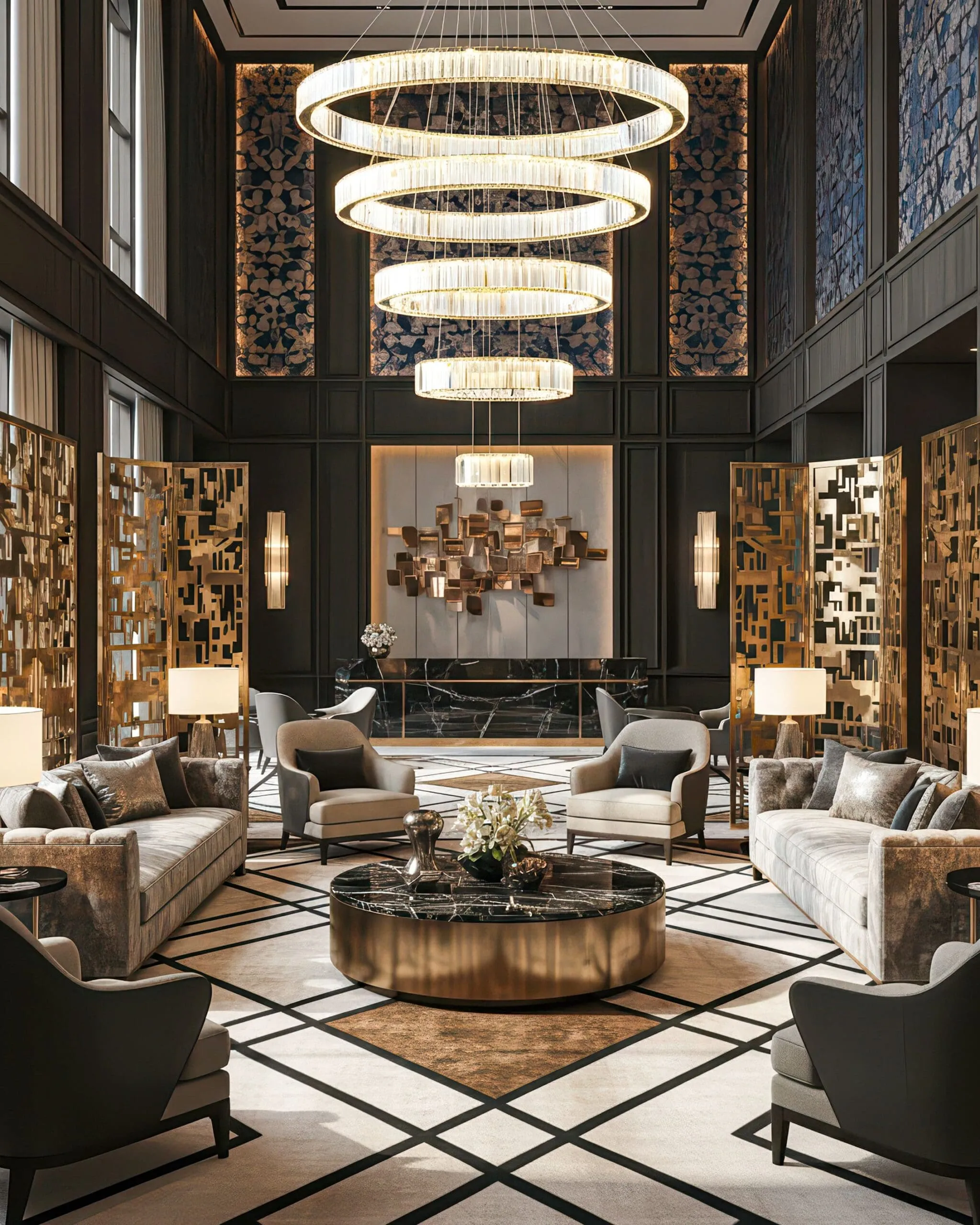 Đèn Thả Thông Tầng Pha Lê Dáng Tháp 5 Tầng VRG-TH807821-V2