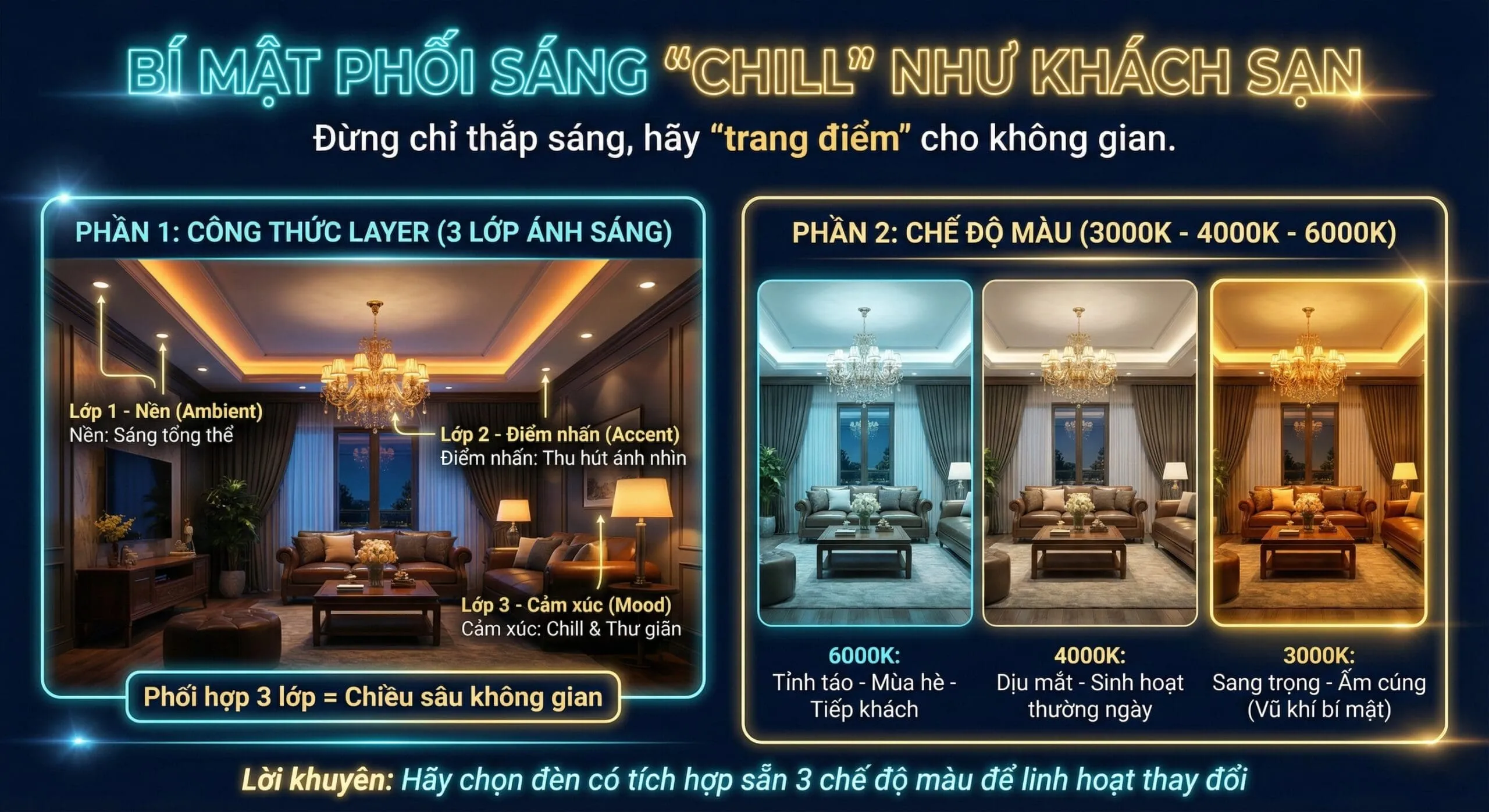 Bí mật phối sáng "Chill" như khách sạn