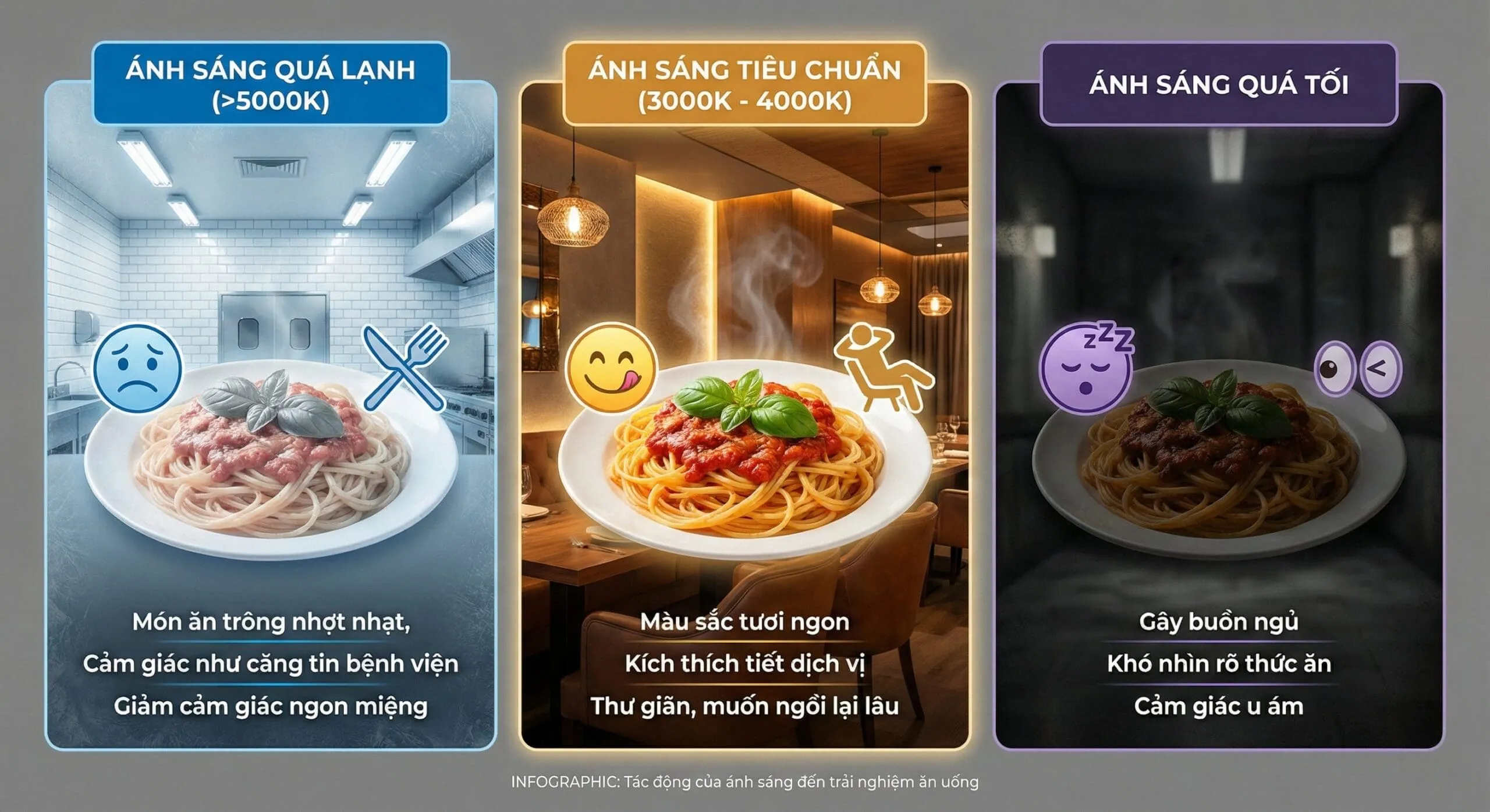 Tác Động của Ánh sáng đến trải nghiệm ăn uống