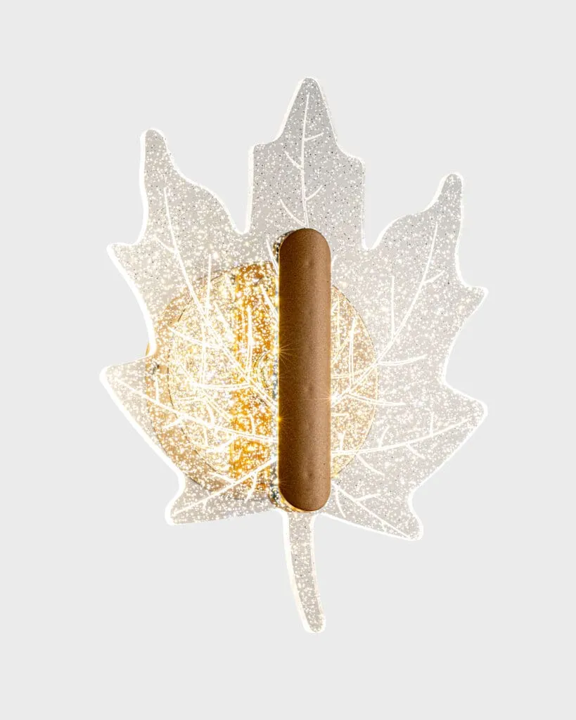 Đèn Tường Hình Lá Phong Pha Lê Hợp Kim Vàng Hiện Đại VRG-A81195