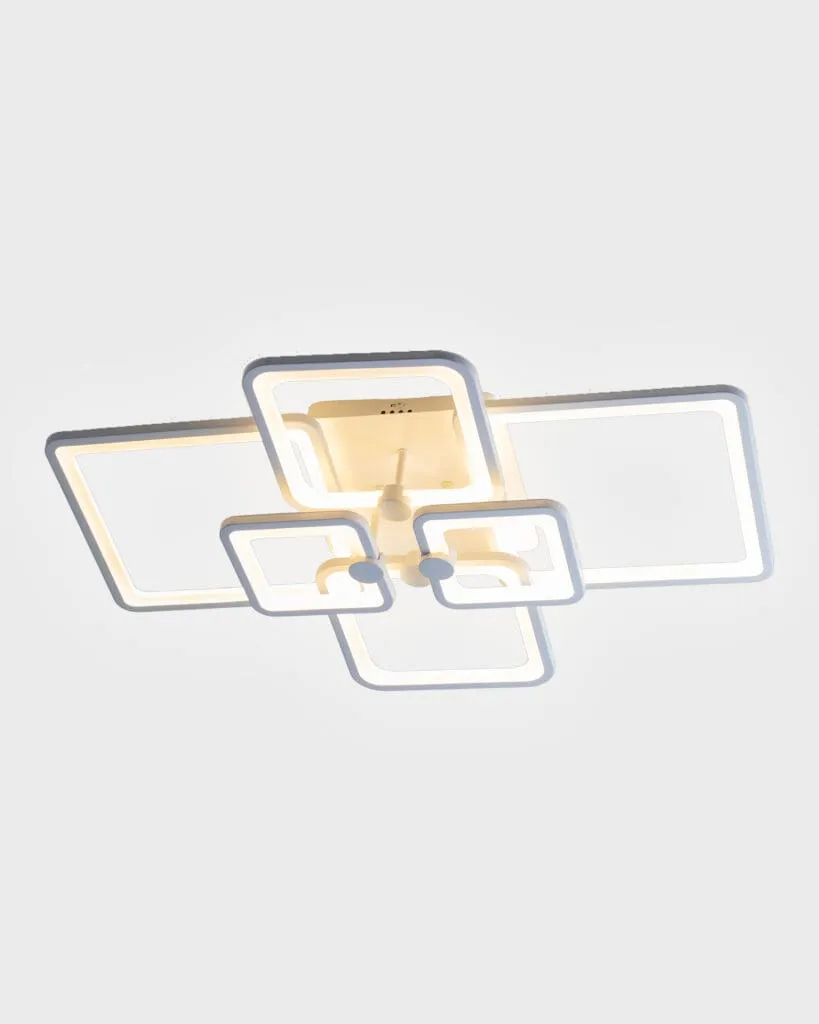 Đèn Ốp Trần Hiện Đại Hợp Kim Vuông Xếp Lớp Trắng Tinh Tế VRG-OT6026-6