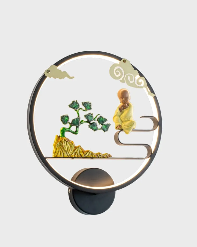 Đèn Tường Led Decor Hợp Kim Tròn Tiểu Cảnh Chú Tiểu Bên Tùng Phong Thủy VRG-SP8889