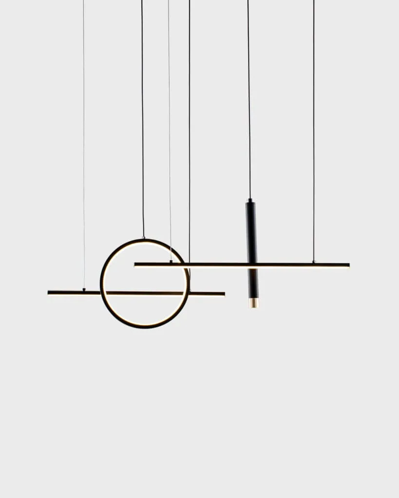 Đèn Thả Hiện Đại Hợp Kim Hình Tròn Màu Đen Vàng Gold VRG-TL3195