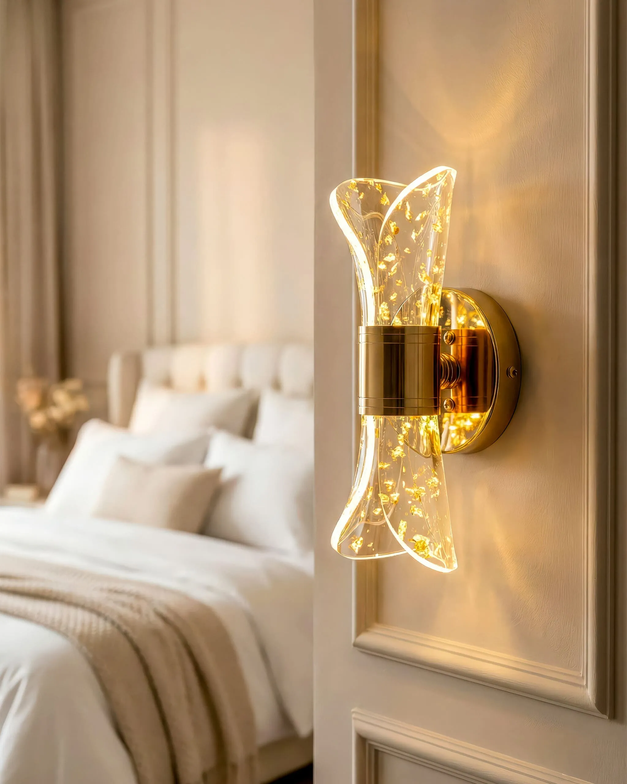 Đèn Tường Pha Lê Đồng Sang Trọng Với Hình Dáng Độc Đáo VRG-V2235